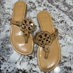 Tory Burch Miller Patent Leather Sandal in Nude